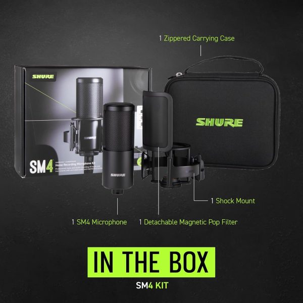 SM4 Studio Recording Microphone Kit, XLR Home Studio Condenser Mic with Mix-Ready Audio - All-Metal Construction, Includes Detachable Magnetic Pop Filter & Shock Mount (SM4-K-KIT) - Image 3