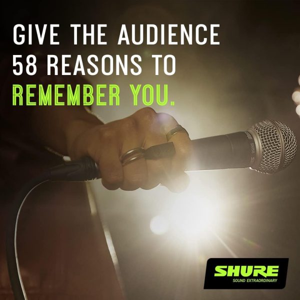 SM58 Pro XLR Dynamic Microphone - Professional Studio & Live Performance Cardioid Mic for Vocals, Podcasting, and Recording (SM58-LC) - Image 3