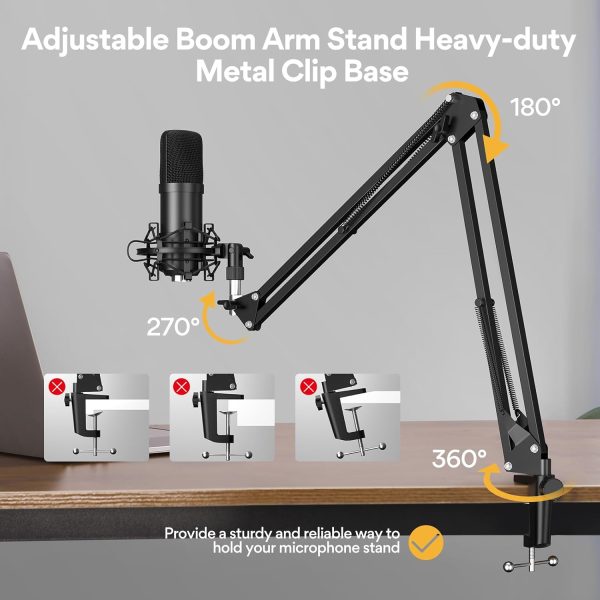 USB Microphone, MAONO 192KHZ/24Bit Plug & Play PC Computer Podcast Condenser Cardioid Metal Mic Kit with Professional Sound Chipset for Recording, Gaming, Singing, YouTube (AU-A04) - Image 7